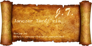 Janczer Terézia névjegykártya